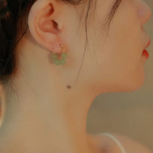 Load image into Gallery viewer, Cortneigh Jade Bead Hoop Earrings
