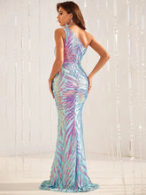 Load image into Gallery viewer, Caley Sequin One Shoulder Mermaid Maxi Dress
