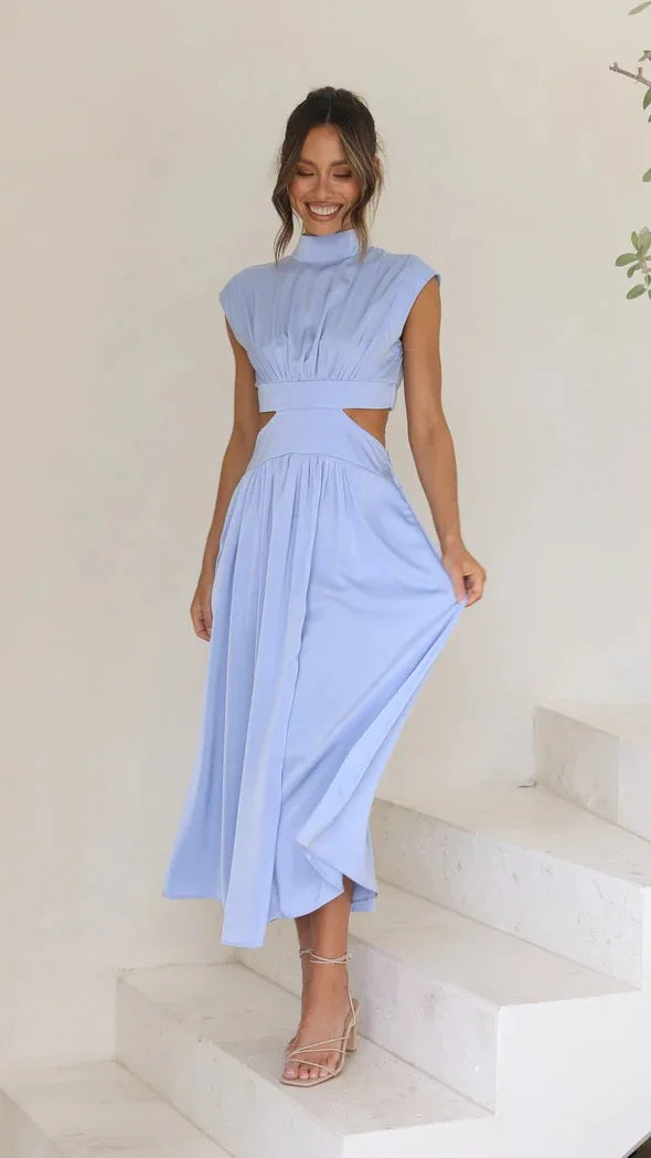 Elsie Kerissa Turtleneck Cut Out Maxi Dress