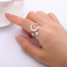 Load image into Gallery viewer, Jozetta Moon Star Tassel Ring
