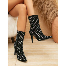 Load image into Gallery viewer, Katherine Rhinestone High Heel Ankle Boots
