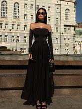 Load image into Gallery viewer, Kari Off Shoulder Long Sleeve Maxi Dress
