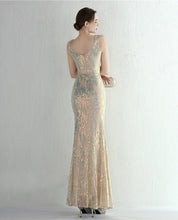 Load image into Gallery viewer, Reagan Mary Sequin Slit Maxi Dress
