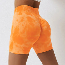 Load image into Gallery viewer, Haylie Tie Dye Seamless Scrunch High Waist Midway Shorts
