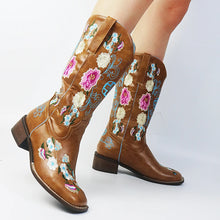 Load image into Gallery viewer, Sienna Floral Mid-Calf Western Boots
