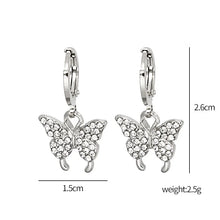 Load image into Gallery viewer, Darnishia Butterfly Rhinestone Earrings
