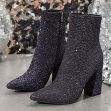 Load image into Gallery viewer, Melissa Glitter High Heel Ankle Boots
