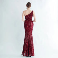 Load image into Gallery viewer, Ivy Carter Sequin One Shoulder Slit Maxi Dress
