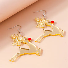 Load image into Gallery viewer, Goldie Rudolph Christmas Earrings
