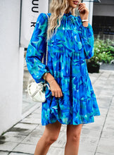 Load image into Gallery viewer, Leona Holly Pleated Long Sleeve Mini Dress
