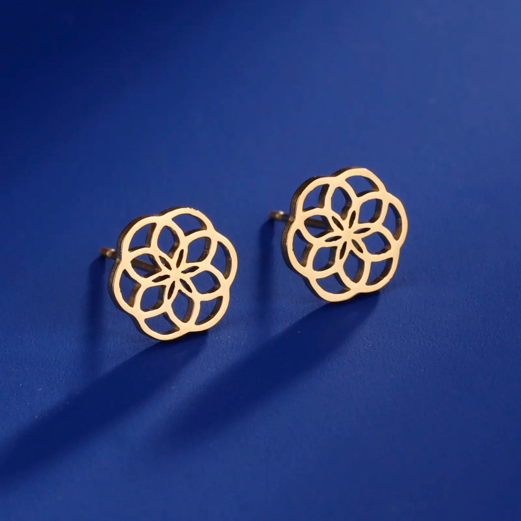 Jaslyn Flower Of Life Earrings