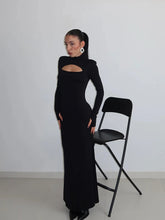 Load image into Gallery viewer, Delsie Long Sleeve Slit Maxi Dress
