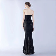 Load image into Gallery viewer, Kyleigh Micah Sequin Strapless Slit Maxi Dress
