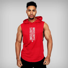 Load image into Gallery viewer, Guys Muscle Hooded Stringer Tank Top
