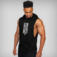 Load image into Gallery viewer, Guys Muscle Hooded Stringer Tank Top
