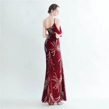 Load image into Gallery viewer, Yasmina Sequin One Shoulder Mermaid Maxi Dress
