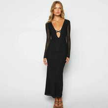 Load image into Gallery viewer, Angel Mesh Long Sleeve Maxi Dress
