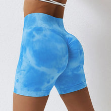 Load image into Gallery viewer, Haylie Tie Dye Seamless Scrunch High Waist Midway Shorts
