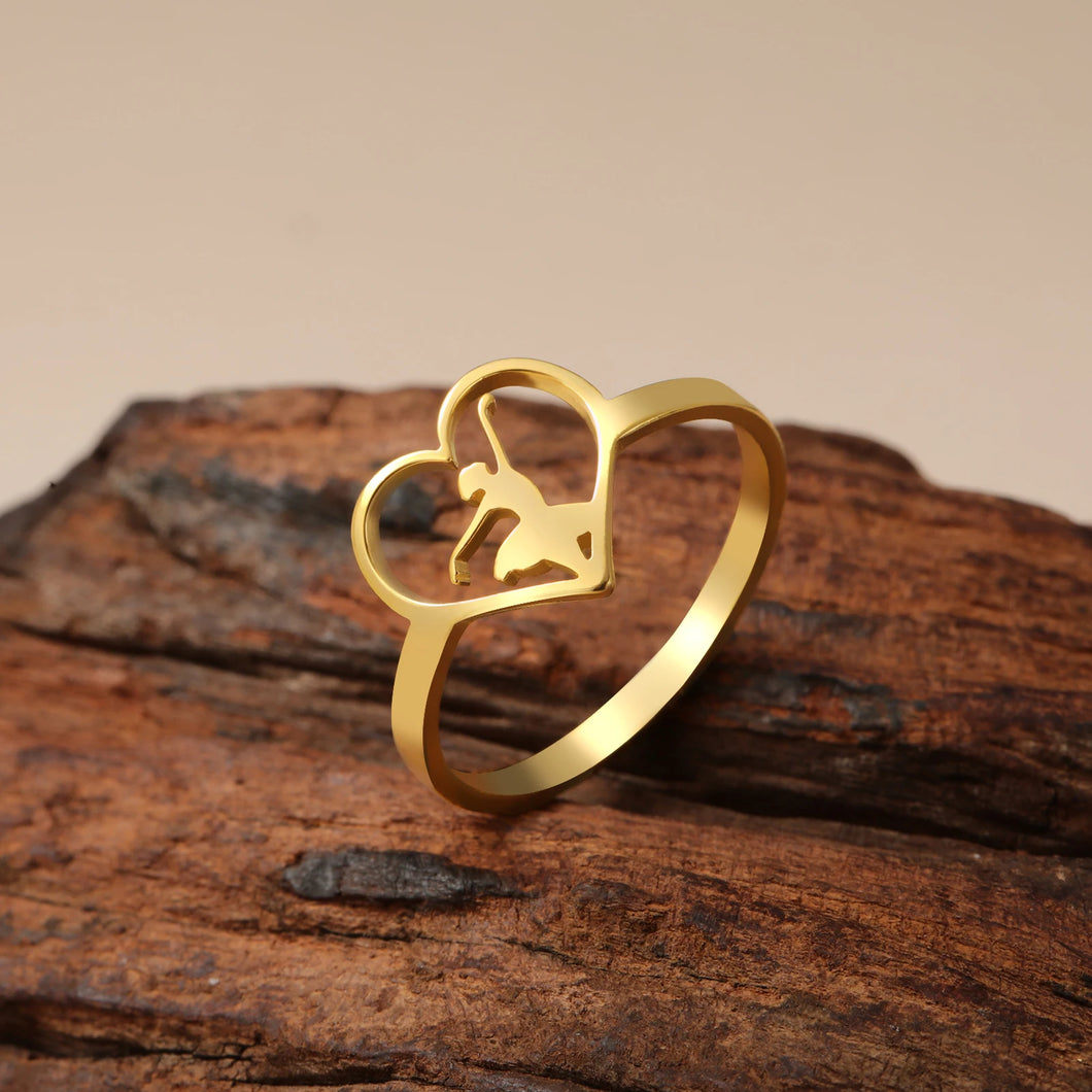 Lirienna Ballet Dancer Love Heart Ring