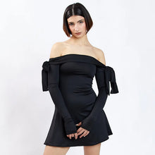 Load image into Gallery viewer, Ashlynn Bow Off Shoulder Long Sleeve Mini Dress
