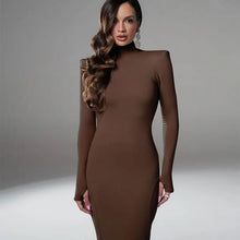 Load image into Gallery viewer, Alice Turtleneck Backless Long Sleeve Maxi Dress
