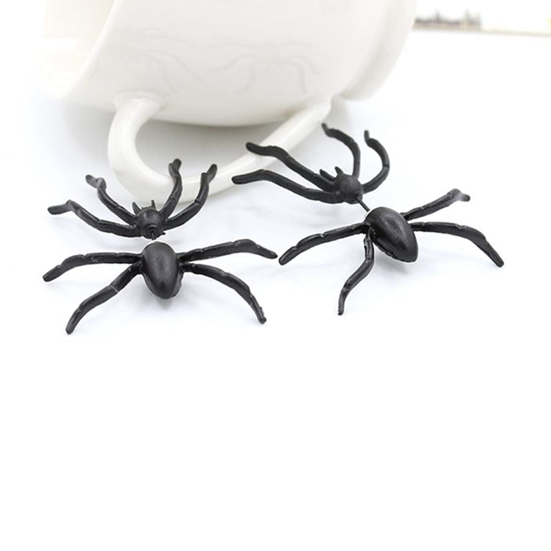 Halloween Black Spider Stud Earrings