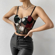 Load image into Gallery viewer, Riley Floral Mesh Cami Crop Top
