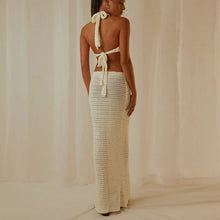 Load image into Gallery viewer, Aleah Knit Halter Neck Cut Out Maxi Dress
