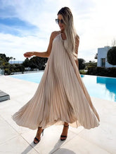 Load image into Gallery viewer, Zariyah Halter Neck Pleated Maxi Dress
