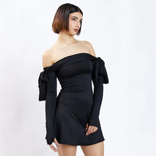 Load image into Gallery viewer, Ashlynn Bow Off Shoulder Long Sleeve Mini Dress
