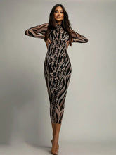 Load image into Gallery viewer, Isolde Long Sleeve Bodycon Midi Dress
