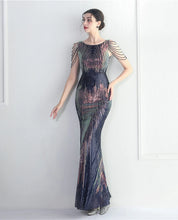 Load image into Gallery viewer, Keylani Sequin Beaded Mermaid Maxi Dress
