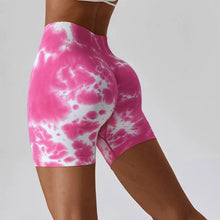 Load image into Gallery viewer, Haylie Tie Dye Seamless Scrunch High Waist Midway Shorts
