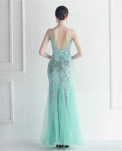 Load image into Gallery viewer, Soraya Sequin Beaded Mermaid Maxi Dress
