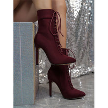 Load image into Gallery viewer, Oliver Lace-Up Pointed Toe High Heel Ankle Boots
