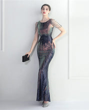 Load image into Gallery viewer, Keylani Sequin Beaded Mermaid Maxi Dress
