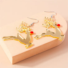 Load image into Gallery viewer, Goldie Rudolph Christmas Earrings
