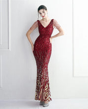 Load image into Gallery viewer, Ali Emma Sequin Beaded Mermaid Maxi Dress
