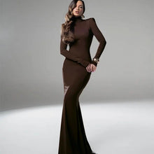 Load image into Gallery viewer, Alice Turtleneck Backless Long Sleeve Maxi Dress
