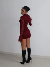 Load image into Gallery viewer, Celyn Lace Long Sleeve Bodycon Mini Dress
