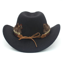 Load image into Gallery viewer, Lottie Feather Wool Western Hat
