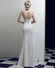 Load image into Gallery viewer, Valeria Diamond Satin Mermaid Slit Maxi Dress
