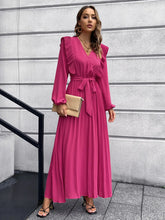 Load image into Gallery viewer, Isla Terry Pleated Long Sleeve Maxi Dress
