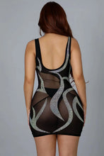 Load image into Gallery viewer, Alma Diamond Glitter Mesh Bodycon Mini Dress
