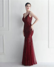 Load image into Gallery viewer, Soraya Sequin Beaded Mermaid Maxi Dress
