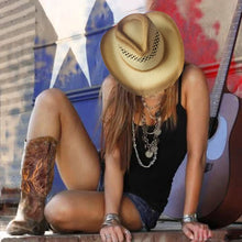 Load image into Gallery viewer, Lila Straw Western Hat
