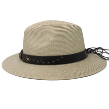 Load image into Gallery viewer, Ellie Rebecca Straw Wide Brim Panama Hat
