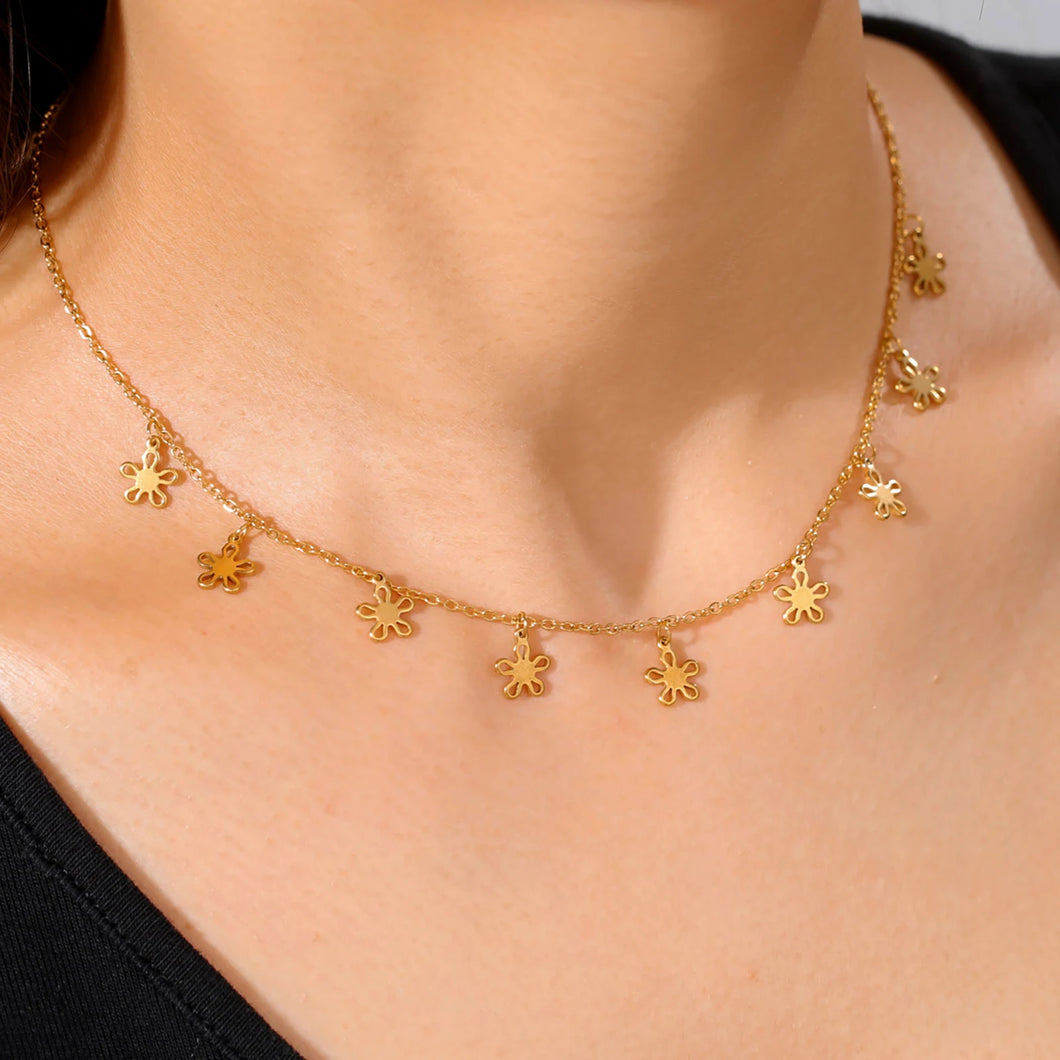 Louann Flower Charm Necklace