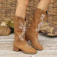 Load image into Gallery viewer, Luisa Floral Mid-Calf Leather Boots
