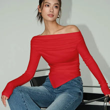 Load image into Gallery viewer, Kaeli Knit Off Shoulder Long Sleeve Top
